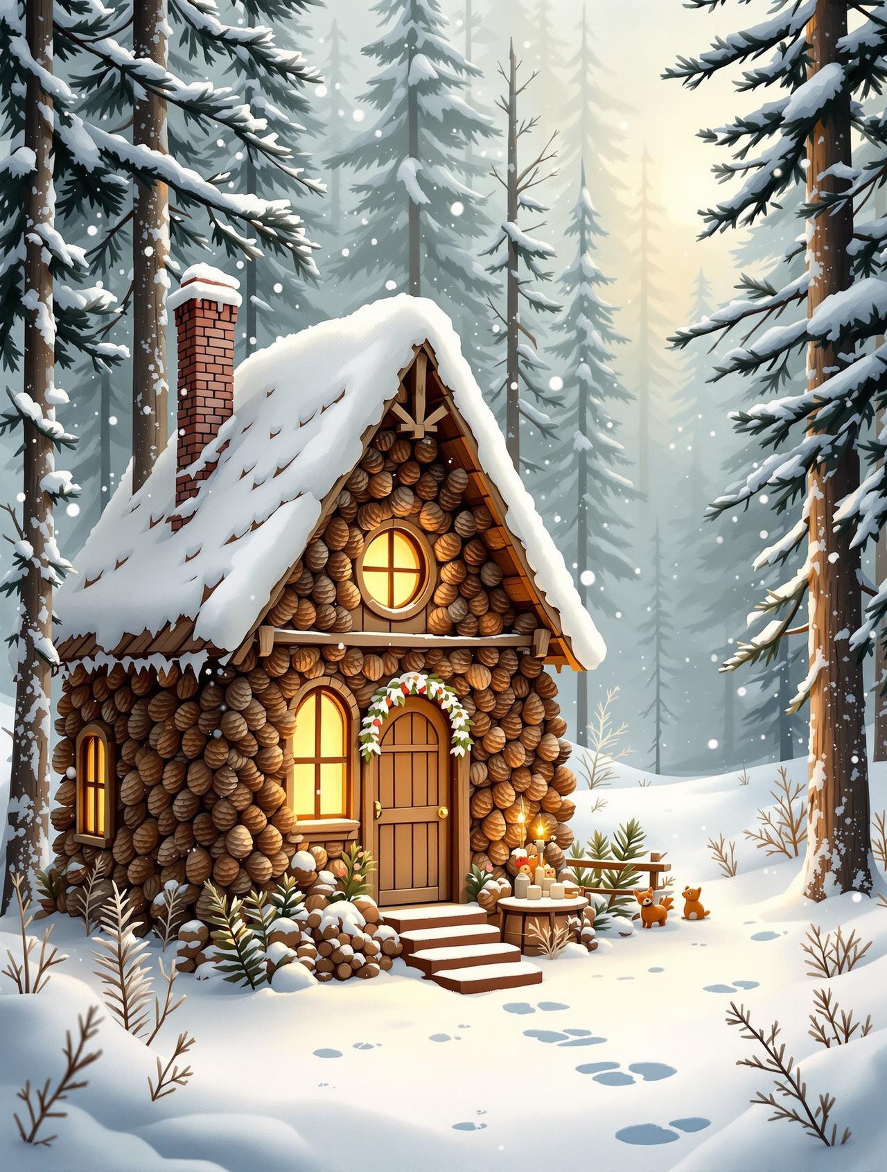 免费国产视频作品《松果小屋的冬天》花林海报